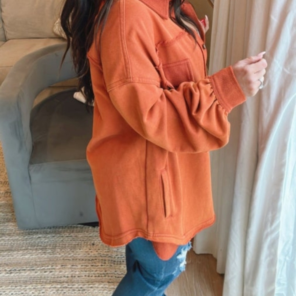 Orange Button-Up Jacket - image 2